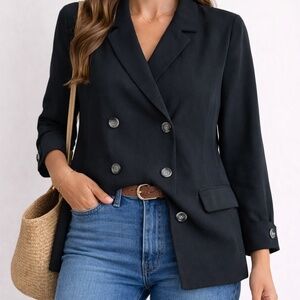 Elodie Black Double Breasted Top S